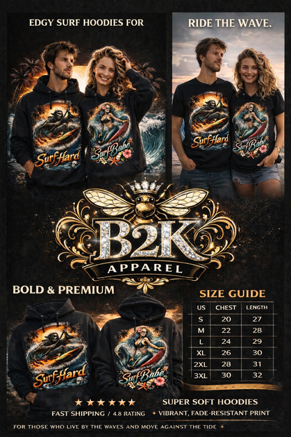 Surf hard Tee-Skull Surf Graphic